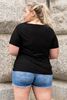 Picture of Black Plus Size Crochet Stitching Short Sleeve Top
